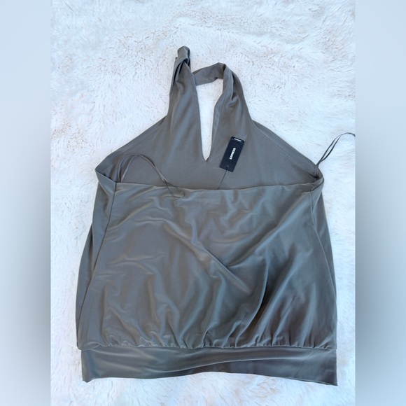 Express Olive Green Halter Top - Picture 3 of 4